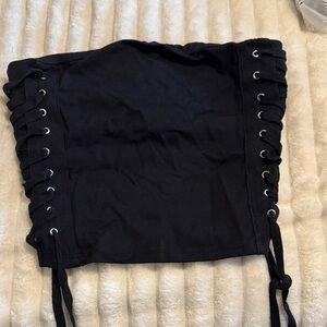 Self Esteem Black Lace-Up tube top